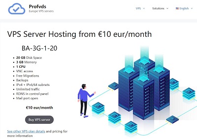 Profvds：斯洛伐克VPS，开25端口适合邮件，1Gbps带宽不限制流量，€10/月，3G内存/1核/20g硬盘-大耳狗