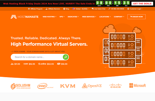 黑五# HostNamaste：美国洛杉矶便宜VPS，$10/年(1 GB OpenVZ VPS )，1 GB KVM VPS -$12/年-大耳狗